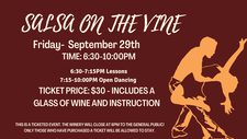 Salsa on the Vine Sept 29