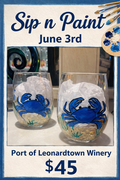 Salty Paintz Crab wine glasses